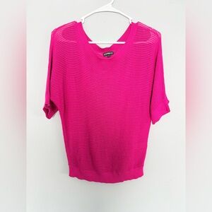 Express Vibrant Fuchsia Open Knit Top